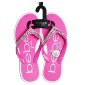 Wholesale - BEBE FUCHSIA GIRLS PCU SANDAL W/RHINESTONE DETAIL, UPC: 194587566506